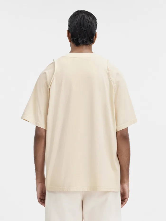 JACQUEMUS Tshirts Piped Sleeve TShirt Light Beige 8211 Men