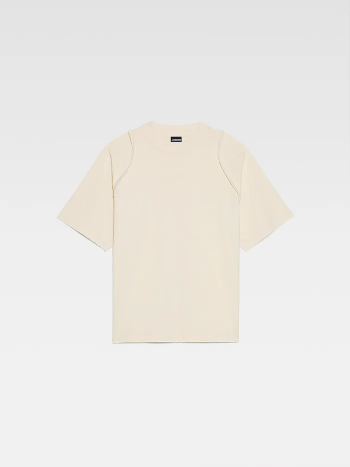 JACQUEMUS Tshirts Piped Sleeve TShirt Light Beige 8211 Men