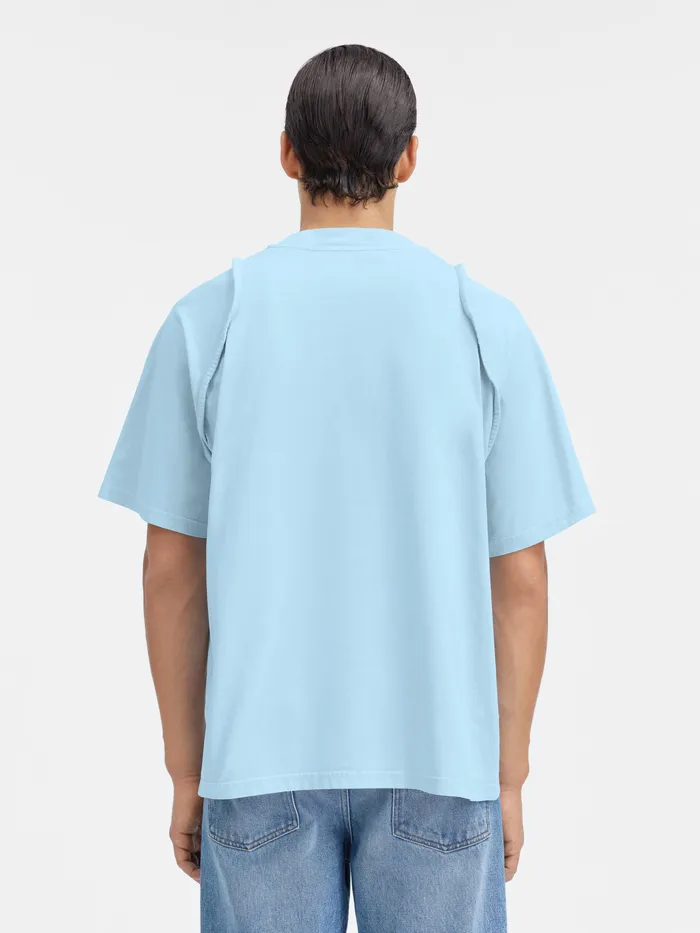 JACQUEMUS Tshirts Piped Sleeve TShirt Light Blue 8211 Men