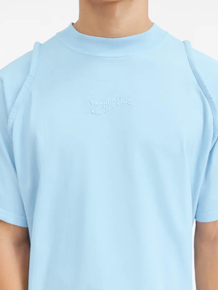 JACQUEMUS Tshirts Piped Sleeve TShirt Light Blue 8211 Men