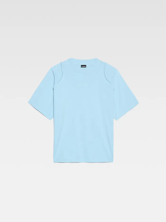JACQUEMUS Tshirts Piped Sleeve TShirt Light Blue 8211 Men