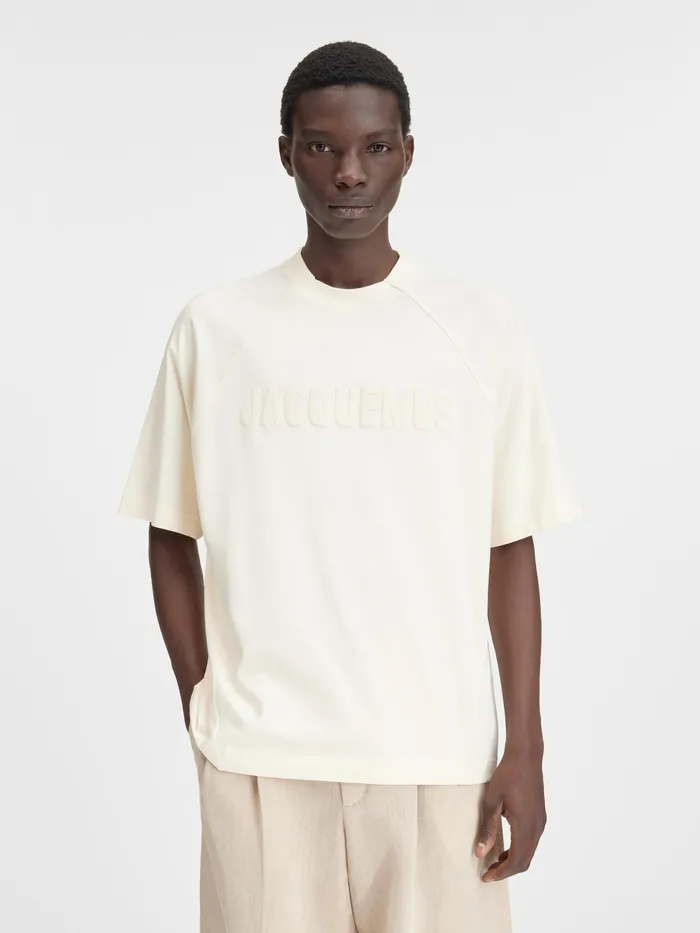 JACQUEMUS Tshirts Raglan Logo TShirt Light Beige 8211 Men