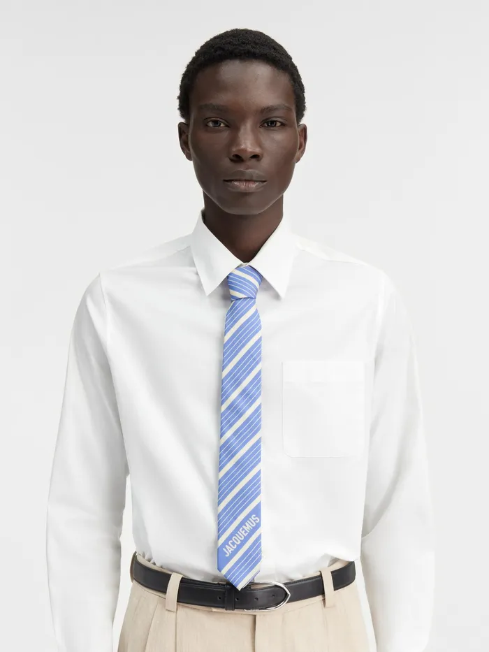 JACQUEMUS Textile Accessories Jacquard Logo Tie Jacquard Bluewhite 8211 Women