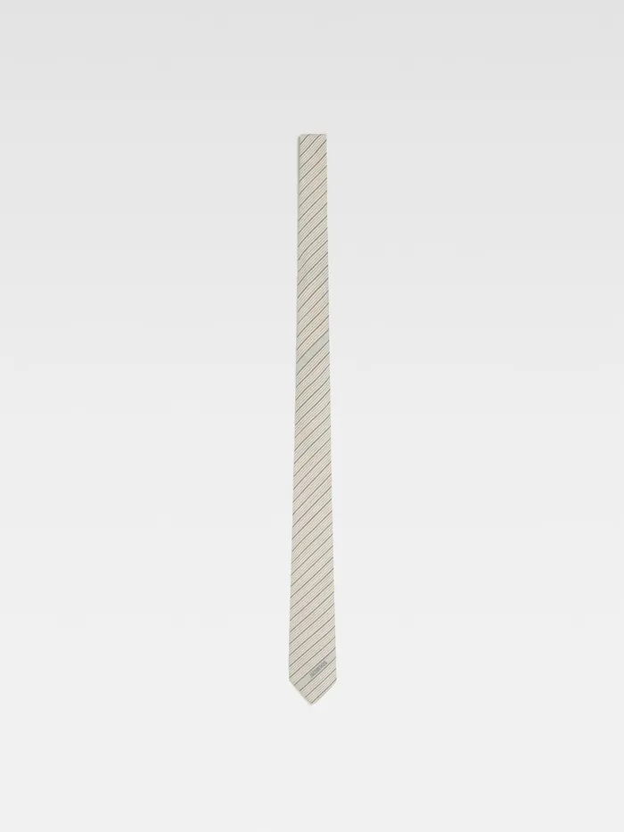 JACQUEMUS Textile Accessories Stripe Jacquard Tie Jacquard Greenbeige 8211 Men JACQUEMUS Textile Accessories Stripe Jacquard Tie Jacquard Greenbeige 8211 Men