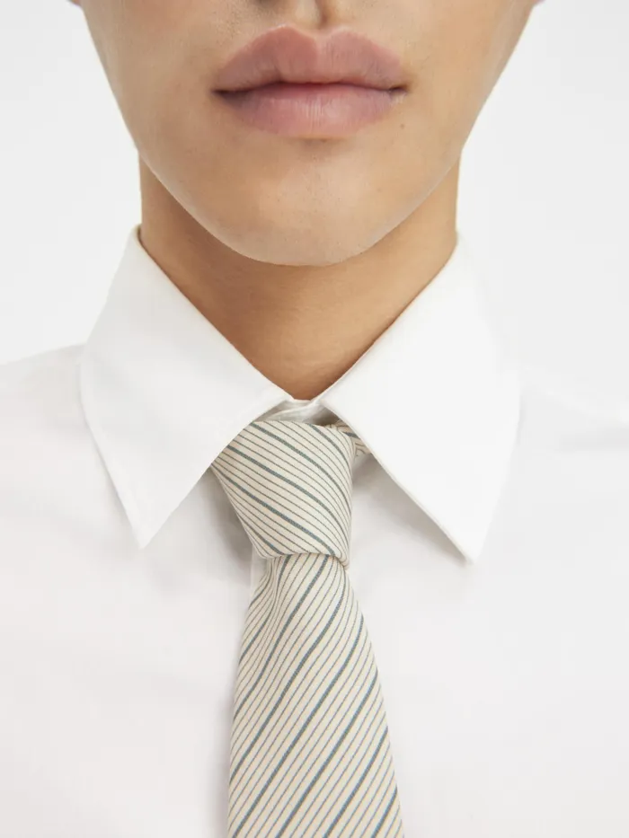 JACQUEMUS Textile Accessories Stripe Jacquard Tie Jacquard Greenbeige 8211 Men