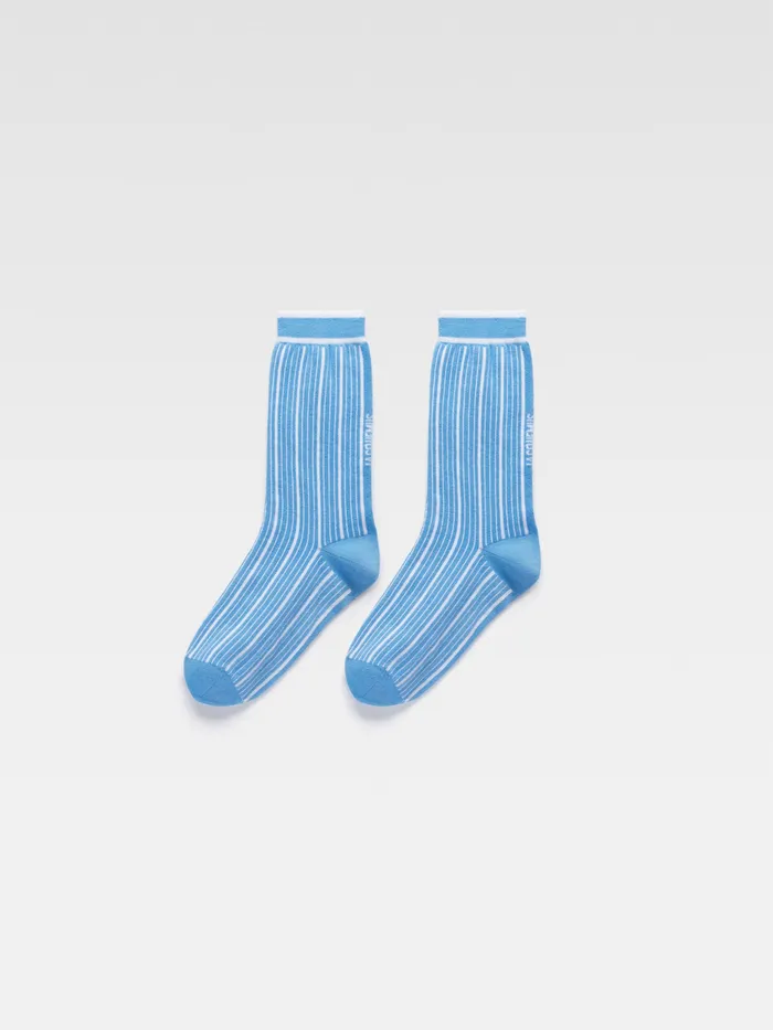 JACQUEMUS Textile Accessories Vertical Stripe Socks Jacquard Bluewhite 8211 Men JACQUEMUS Textile Accessories Vertical Stripe Socks Jacquard Bluewhite 8211 Men