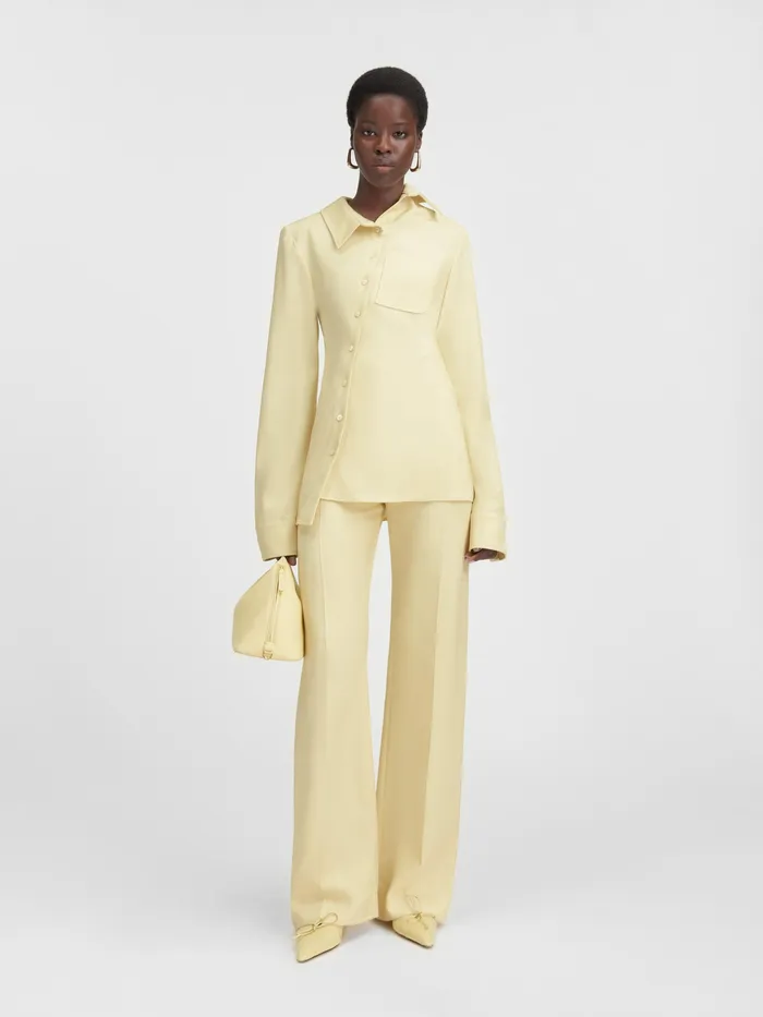 JACQUEMUS Tops Asymmetric Shirt Pale Yellow 8211 Women