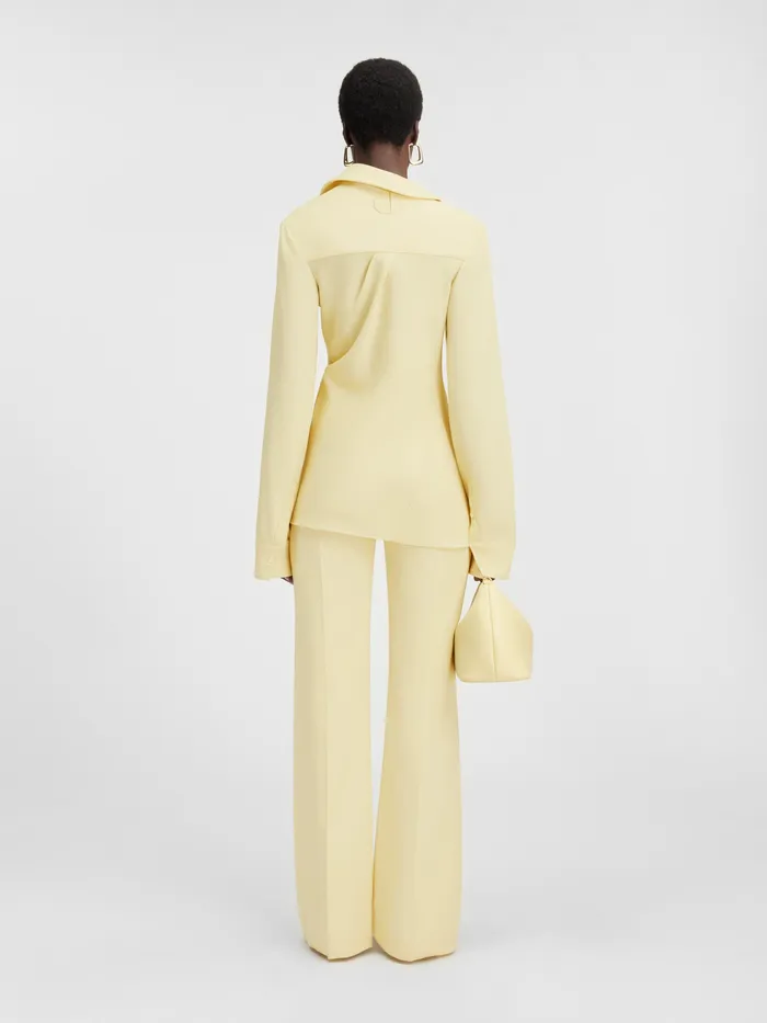 JACQUEMUS Tops Asymmetric Shirt Pale Yellow 8211 Women