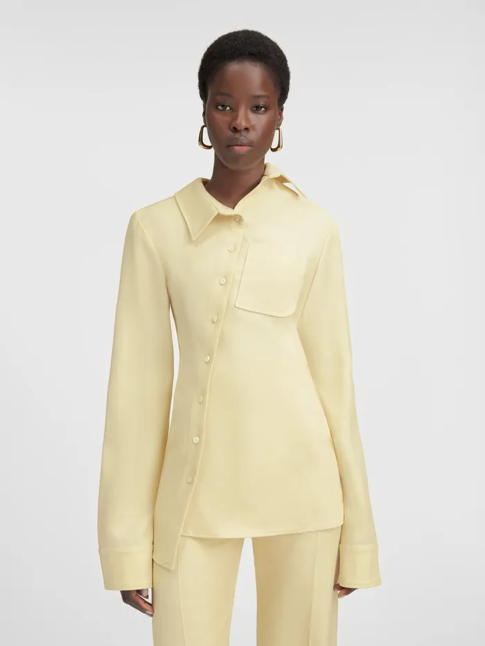JACQUEMUS Tops Asymmetric Shirt Pale Yellow 8211 Women