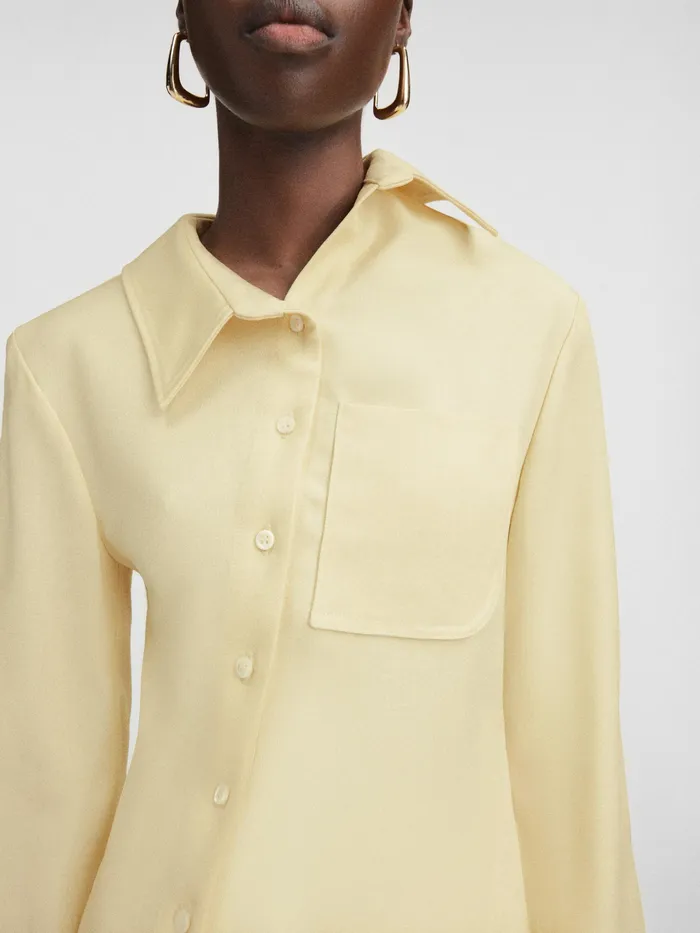 JACQUEMUS Tops Asymmetric Shirt Pale Yellow 8211 Women
