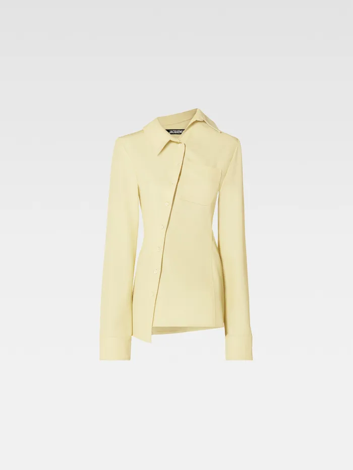 JACQUEMUS Tops Asymmetric Shirt Pale Yellow 8211 Women