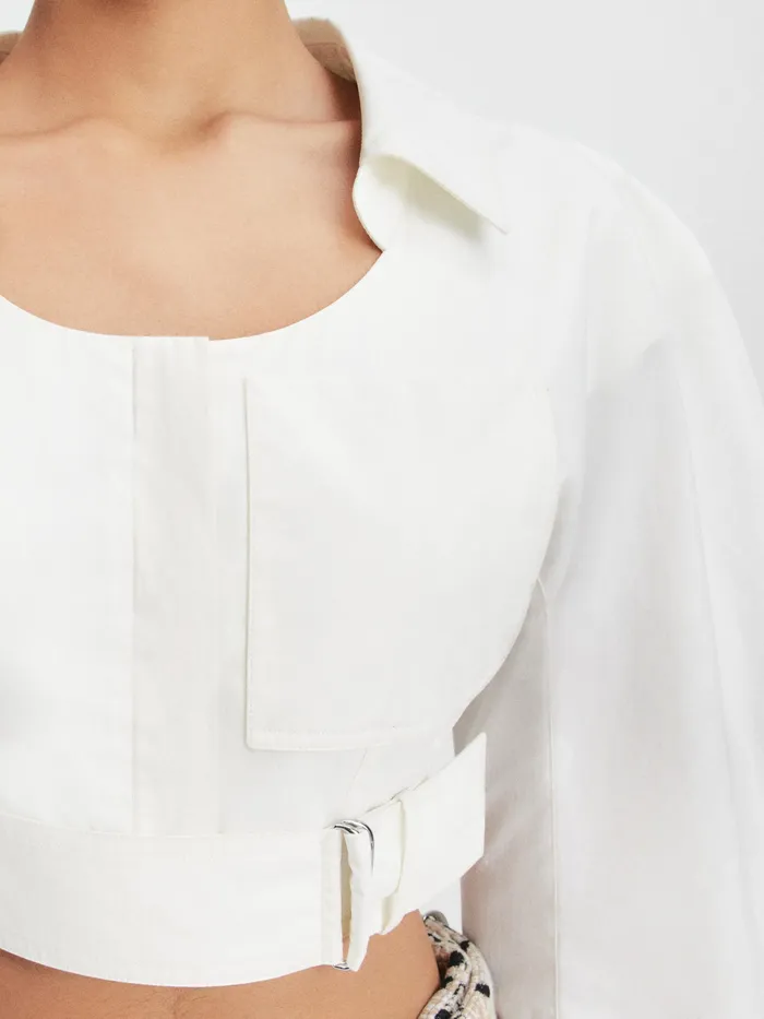 JACQUEMUS Tops Belted Bolero Shirt White 8211 Women