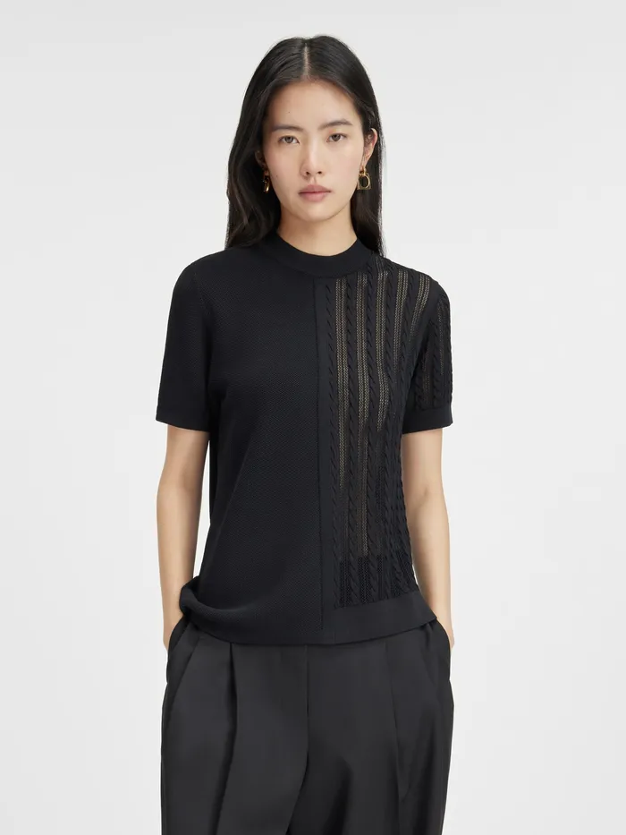 JACQUEMUS Tops Contrast Knit Top Black 8211 Women
