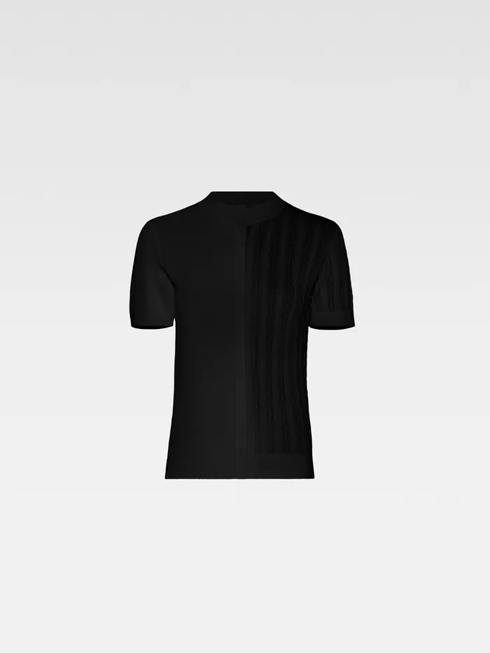 JACQUEMUS Tops Contrast Knit Top Black 8211 Women