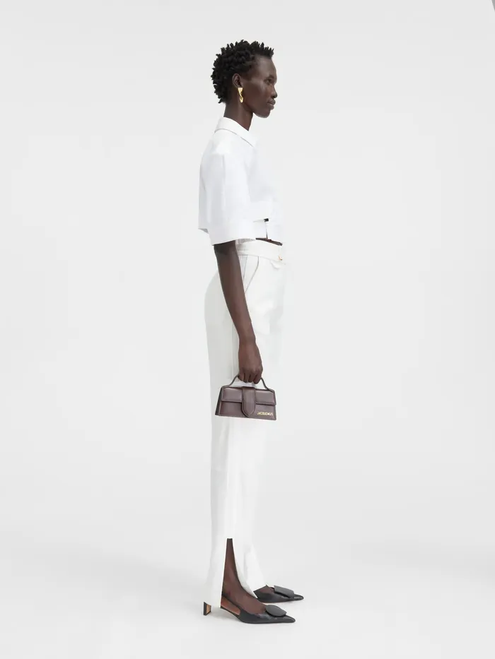 JACQUEMUS Tops Cropped Belted Shirt White 8211 Women