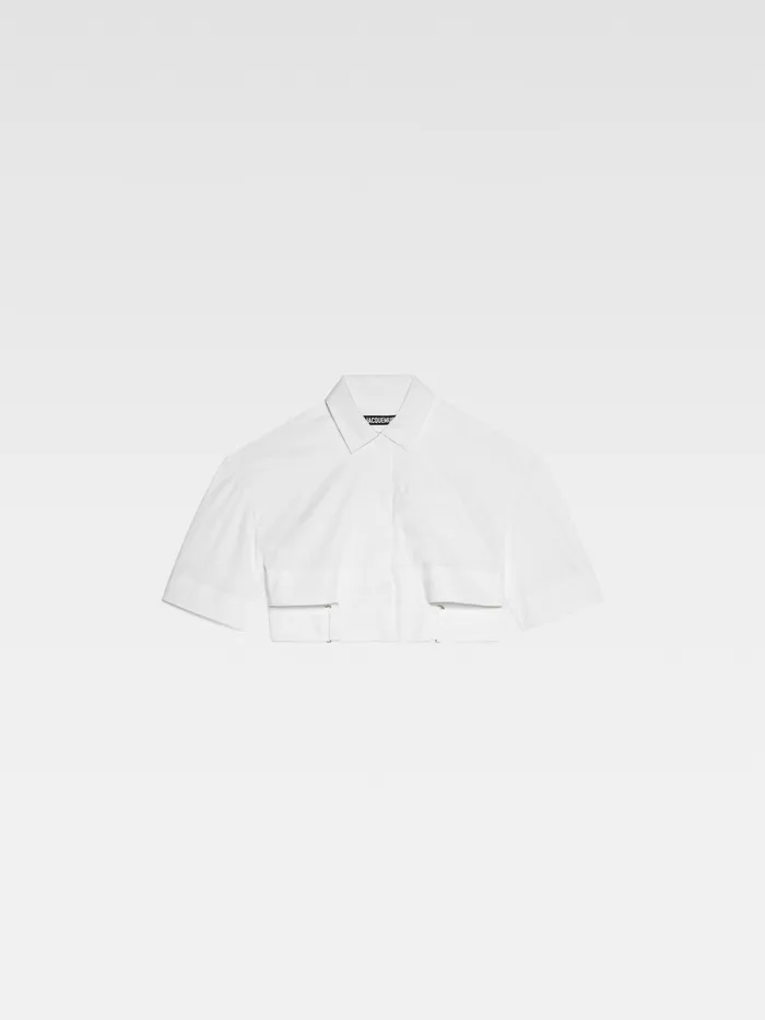 JACQUEMUS Tops Cropped Belted Shirt White 8211 Women