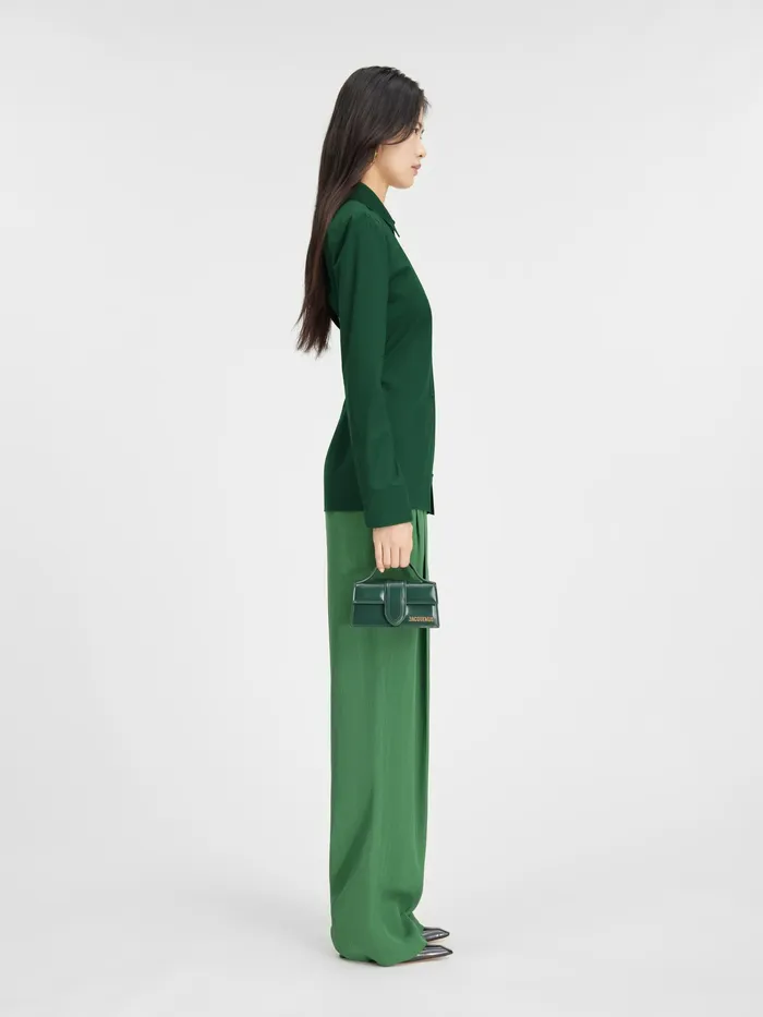 JACQUEMUS Tops Fitted Backless Shirt Dark Green 8211 Women
