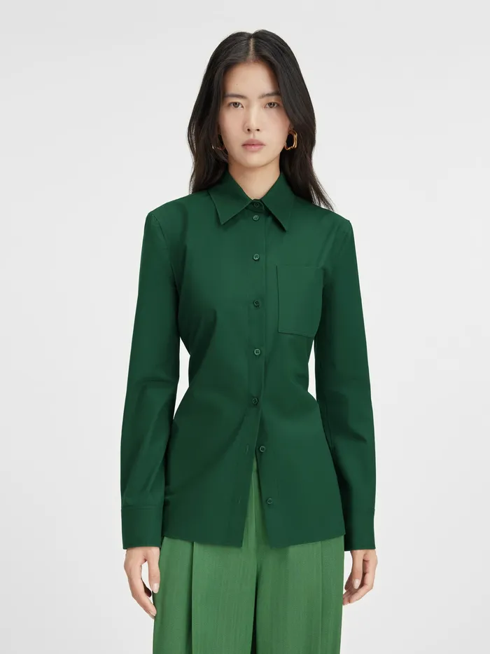 JACQUEMUS Tops Fitted Backless Shirt Dark Green 8211 Women