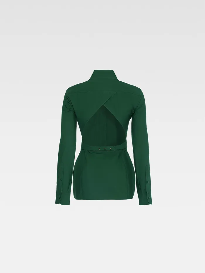 JACQUEMUS Tops Fitted Backless Shirt Dark Green 8211 Women