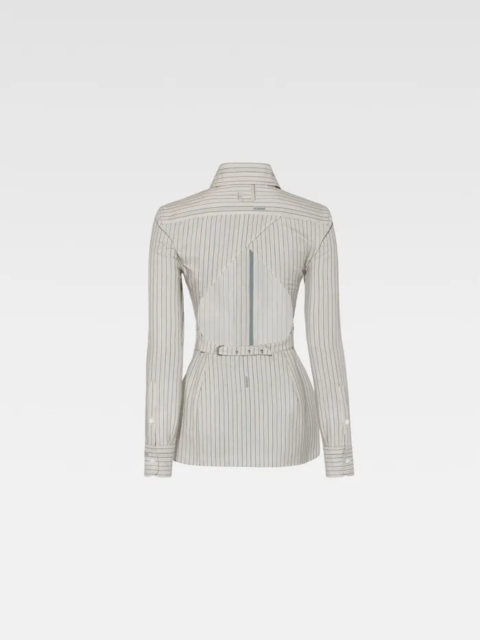 JACQUEMUS Tops Fitted Backless Shirt Jacquard Greenbeige 8211 Women