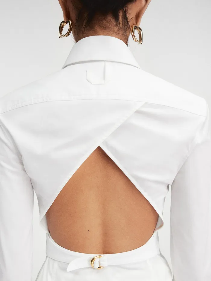 JACQUEMUS Tops Fitted Backless Shirt White 8211 Women