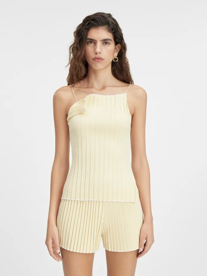 JACQUEMUS Tops Folded Tank Top Light Yellow 8211 Women