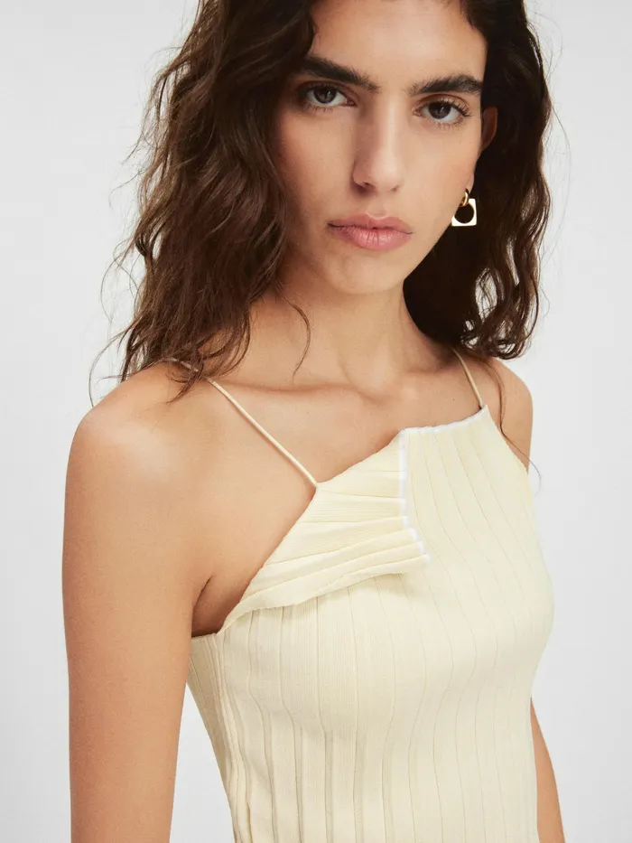 JACQUEMUS Tops Folded Tank Top Light Yellow 8211 Women
