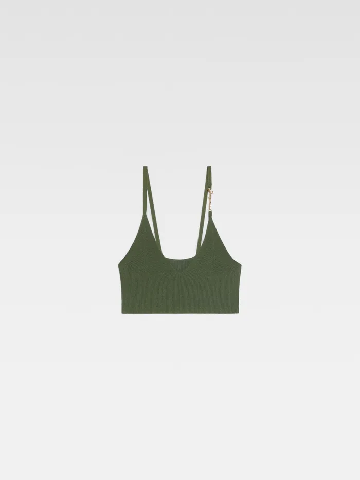 JACQUEMUS Tops Knit Bra Dark Green 8211 Women
