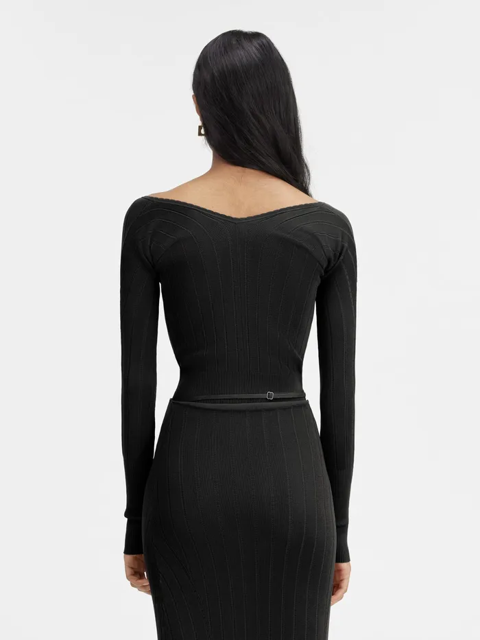 JACQUEMUS Tops Long Sleeve Scalloped Top Black 8211 Women