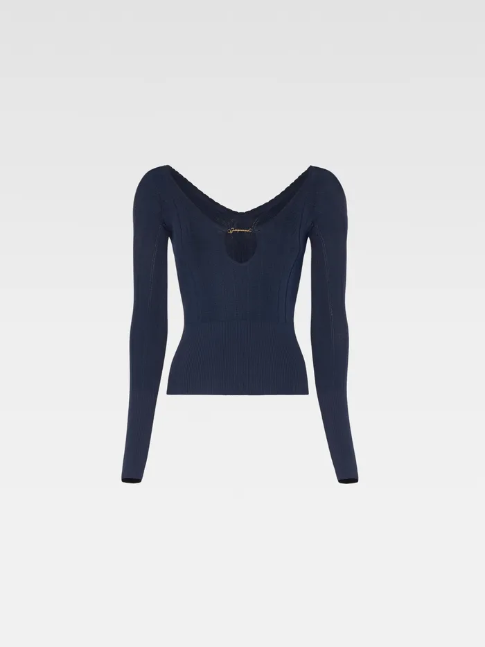 JACQUEMUS Tops Long Sleeve Scalloped Top Dark Navy 8211 Women
