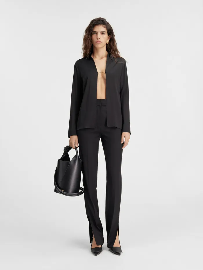 JACQUEMUS Tops Open Charm Logo Shirt Black 8211 Women