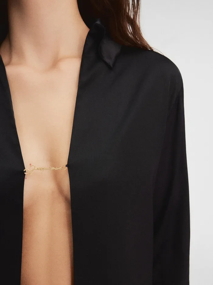 JACQUEMUS Tops Open Charm Logo Shirt Black 8211 Women