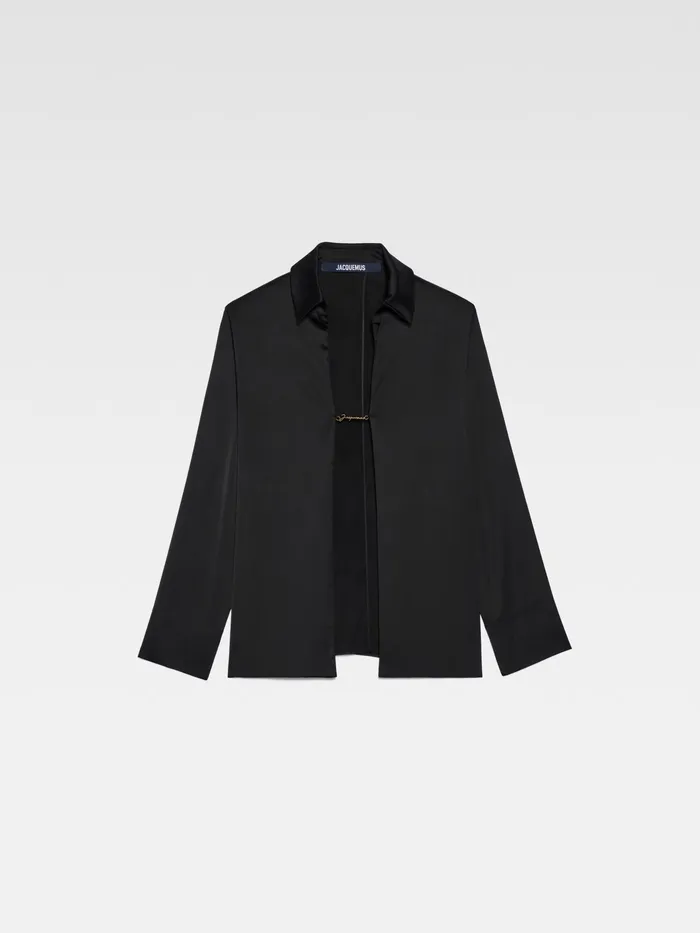 JACQUEMUS Tops Open Charm Logo Shirt Black 8211 Women
