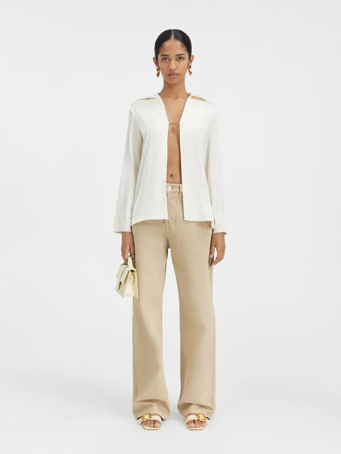 JACQUEMUS Tops Open Charm Logo Shirt Offwhite 8211 Women
