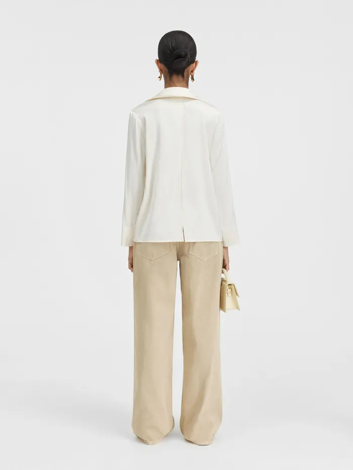 JACQUEMUS Tops Open Charm Logo Shirt Offwhite 8211 Women