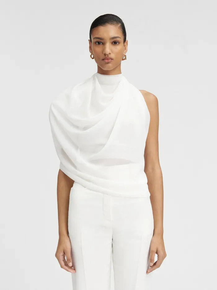JACQUEMUS Tops Padded Shoulder Top White 8211 Women