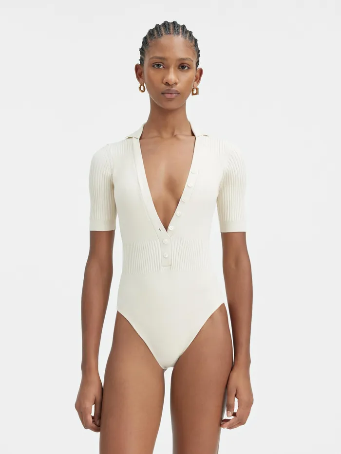 JACQUEMUS Tops Polo Bodysuit Light Beige 8211 Women