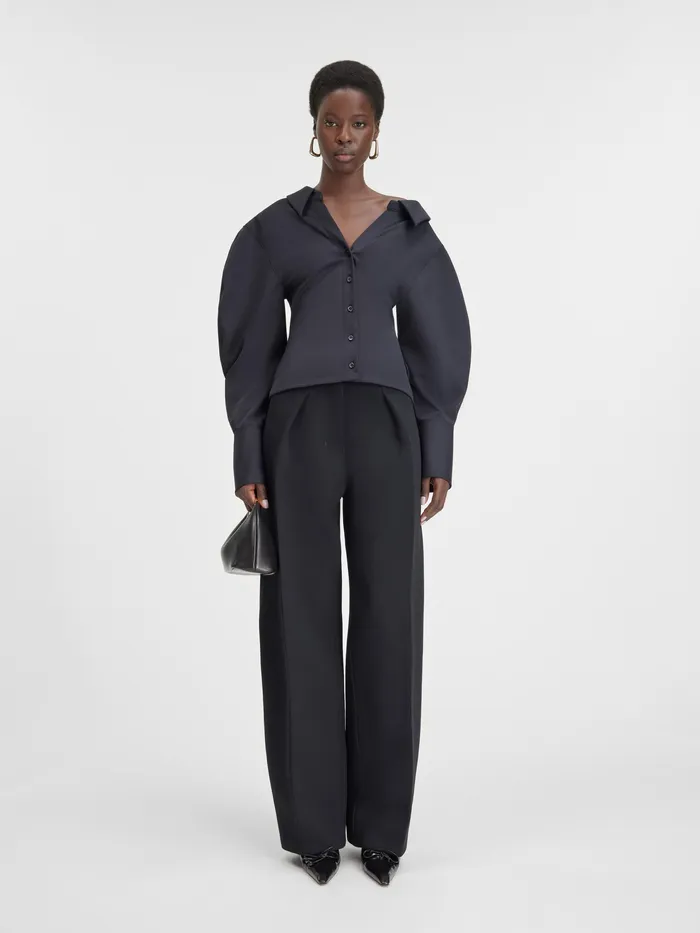 JACQUEMUS Tops Puffed Polo Shirt Black 8211 Women