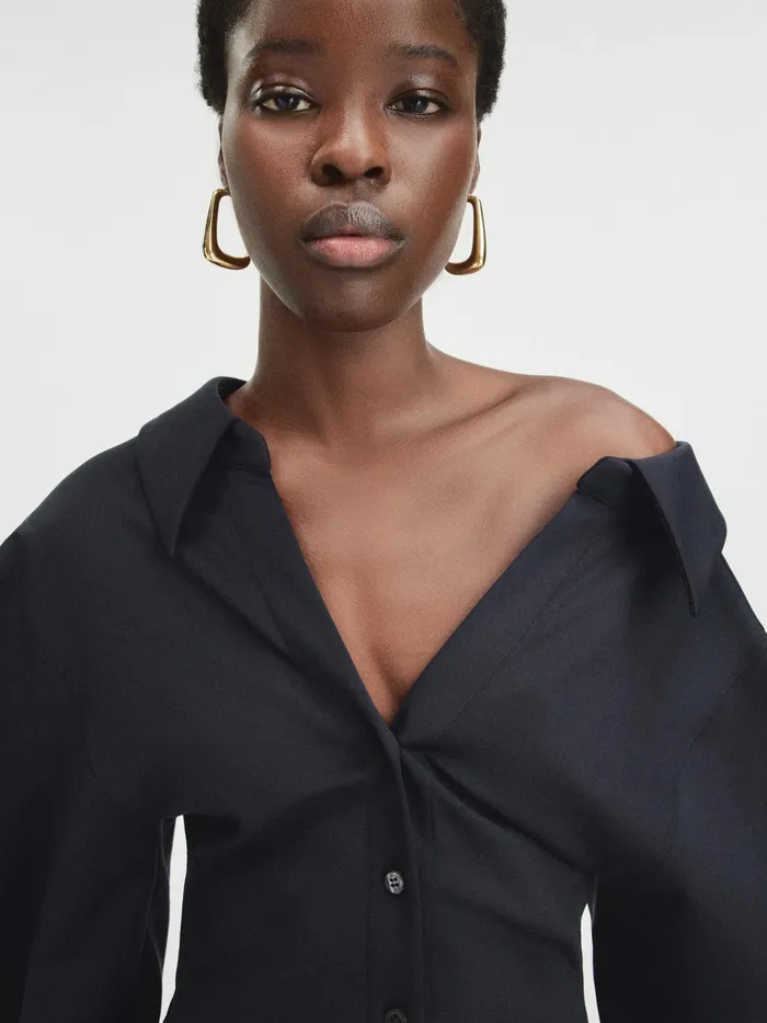 JACQUEMUS Tops Puffed Polo Shirt Black 8211 Women