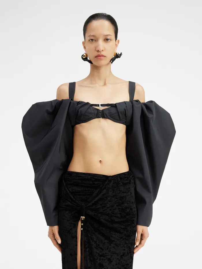 JACQUEMUS Tops Puffy Sleeve Bra Black 8211 Women