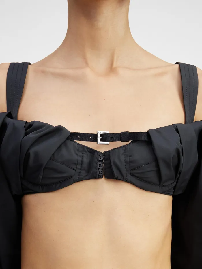 JACQUEMUS Tops Puffy Sleeve Bra Black 8211 Women