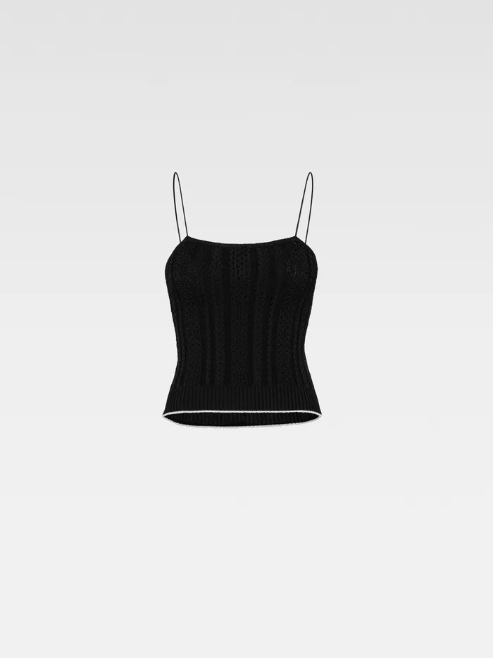 JACQUEMUS Tops Rib Knit Camisole Black 8211 Women