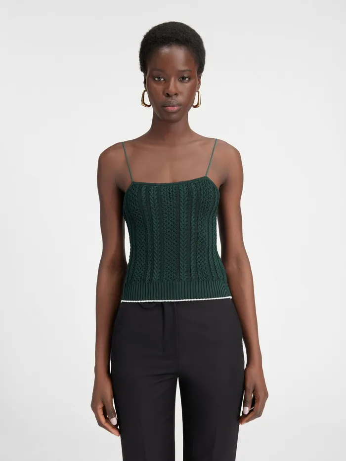 JACQUEMUS Tops Rib Knit Camisole Dark Green 8211 Women