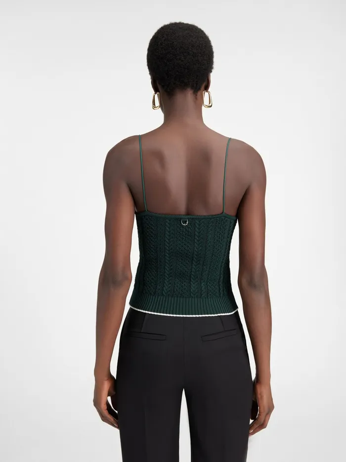 JACQUEMUS Tops Rib Knit Camisole Dark Green 8211 Women