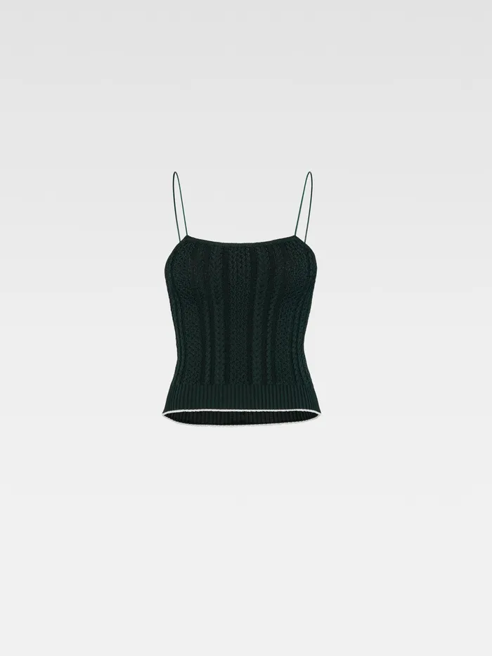 JACQUEMUS Tops Rib Knit Camisole Dark Green 8211 Women