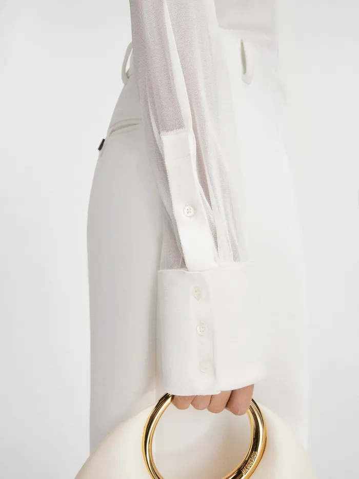 JACQUEMUS Tops Sheer OffTheShoulder Shirt White 8211 Women