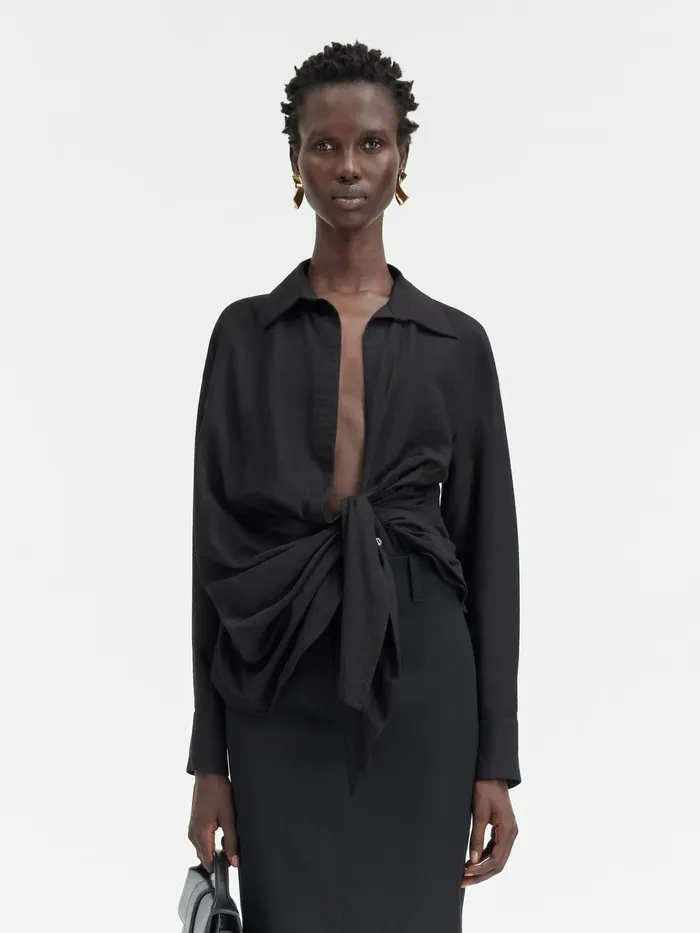 JACQUEMUS Tops TiedSash Shirt Black 8211 Women