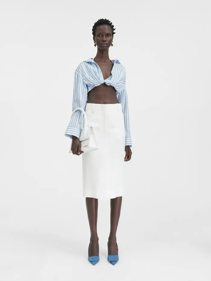 JACQUEMUS Tops Twisted Shirt Pint Blue Stripe 8211 Women