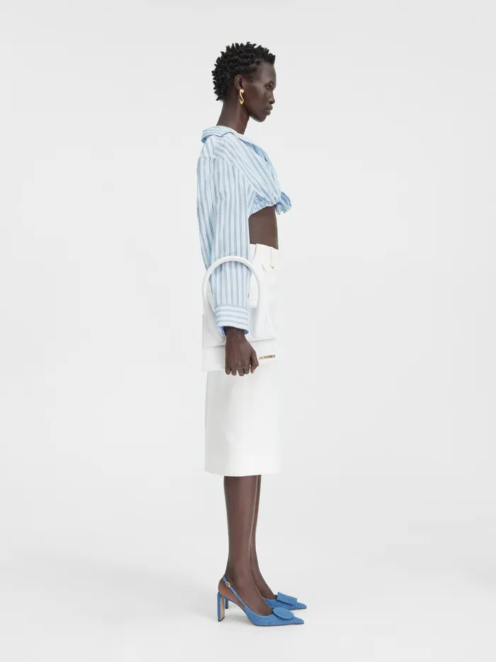 JACQUEMUS Tops Twisted Shirt Pint Blue Stripe 8211 Women