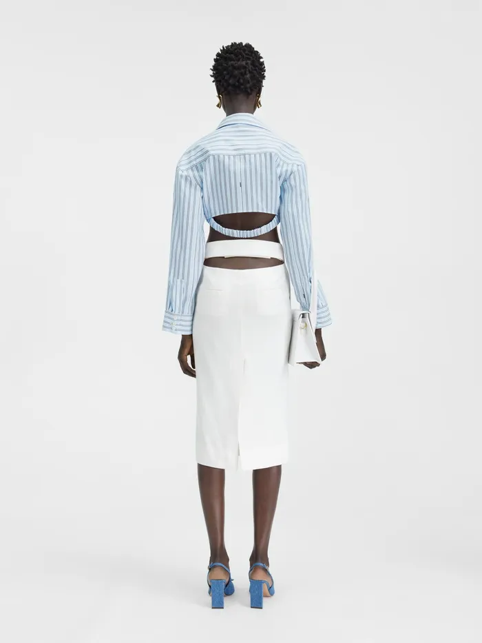 JACQUEMUS Tops Twisted Shirt Pint Blue Stripe 8211 Women